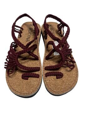 Bokyna Touch Barefoot Burgundy Sandals Women’s EU 36 US 5 Vegan